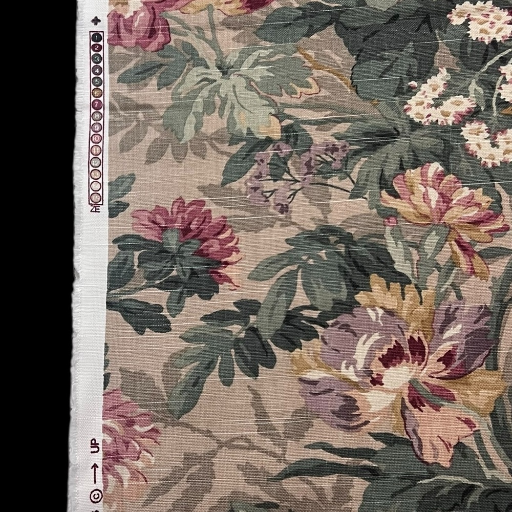 P Kaufmann Upholstery Fabric 1 yard Screen Printed English Cottage Floral Roses - Picture 6 of 9